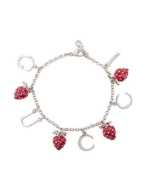 gucci strawberry charm|Gucci And Strawberry Charm Bracelet In Silver .